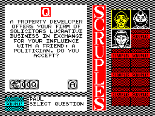 A Question of Scruples screenshot 2 for ZX Spectrum